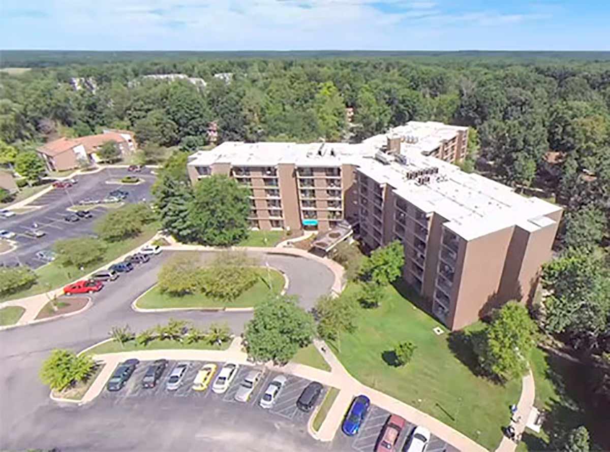 High efficiency air conditioning in a condominium with 108 apartments